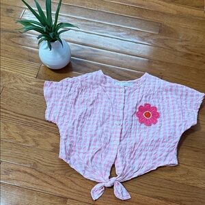 Zara Pink Kids Blouse with Flower Detail
